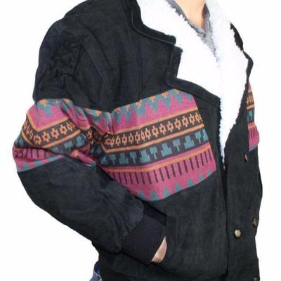 n's Genuine Soft Suede Leather Bomber Jacket wh riped