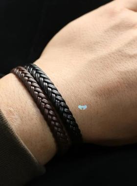 Adjustable Handmade Braided Faux Leather Bracelet for n -