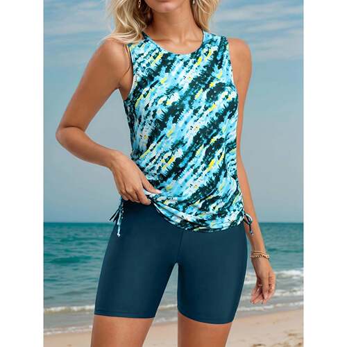 H 69968 Digital Print High Waist Bikini 腰比基尼