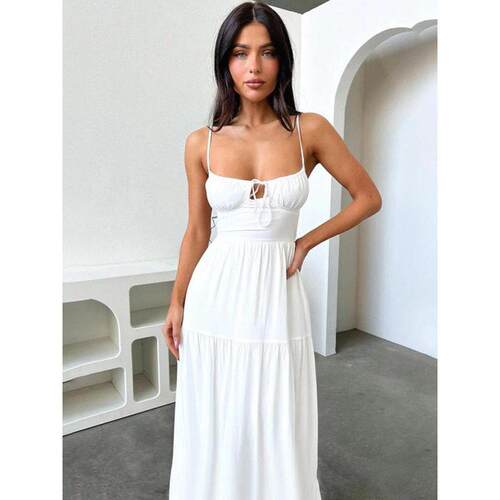 I 16824 Wrap Backless Maxi Dress 绑带露背度假裙