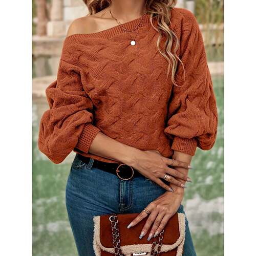 H 77119 Lantern sleeve pullover sweater 灯笼袖套头针织衫