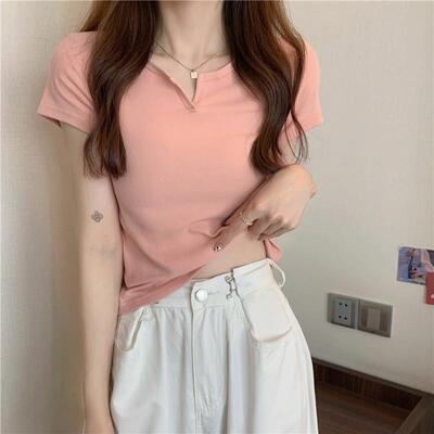 H 97358 Crop hottie short sleeve tee 辣妹露脐修身短袖 T 恤