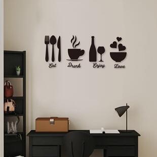 2025跨境新款 Nursery Decor 厨房墙饰亚克力镜面贴纸叉子造型