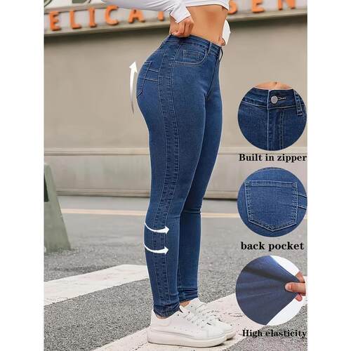 I 10221 High Waist Stretch Skinny Jeans 腰紧身牛仔裤