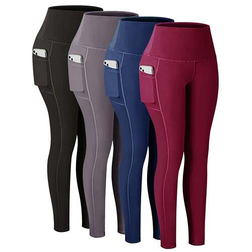 Y 12710 High Waist Yoga Pants with Pockets 腰瑜伽运动裤