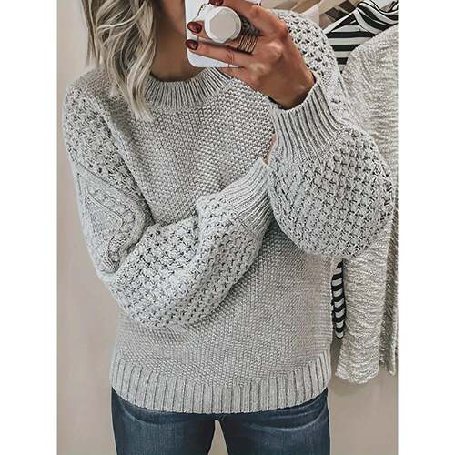 H 63805 Cable Loose Knit Sweater 绞花宽松针织衫