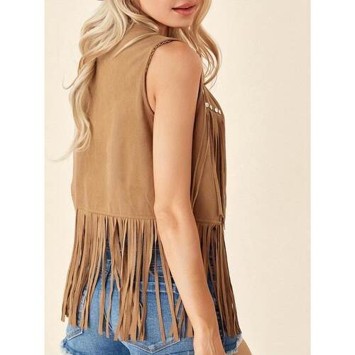 H 69370 Bohemian Fringe Embroidery Vest 复古刺绣马甲
