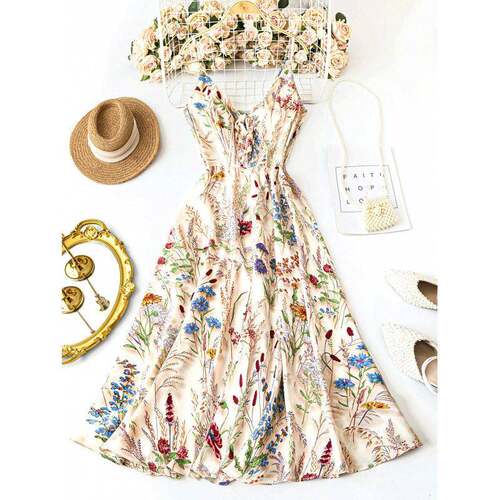 H 65699 Printed camisole dress 印花吊带连衣裙跨境速卖通