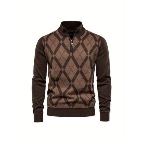 H 55917 Autumn Knitwear Men Casual Sweater 休闲拼接毛衣