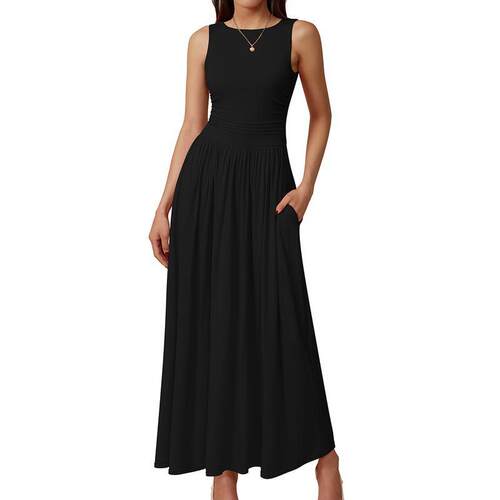 H 52693 Sleeves Pleated Dress 无袖连衣裙