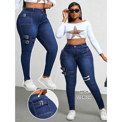 H 57529 Motorcycle stretch skinny jeans 机车弹力小脚牛仔