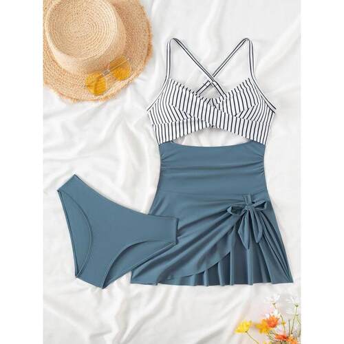 J 19591 Solid Color Jumpsuit Swimsuit 连体泳衣