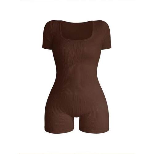 T 44711 Seams Ribbed Bodysuit 连体瑜伽服