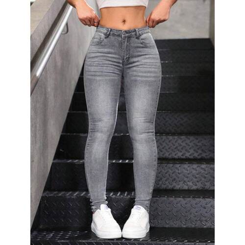 I 11089 High-waist skinny jeans 腰修身牛仔裤跨境速卖通