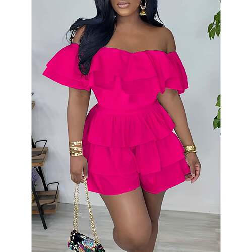 H 96536 Multi-layer Pleated Jumpsuit 拼接百褶连体裤