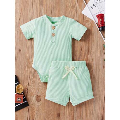 I 14839 Kids' Stripe Button Shirts 幼童条纹套头衫