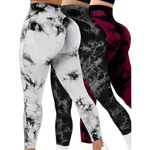 J 56123 Seams Knit Tie Dye Yoga Pants 扎染瑜伽裤