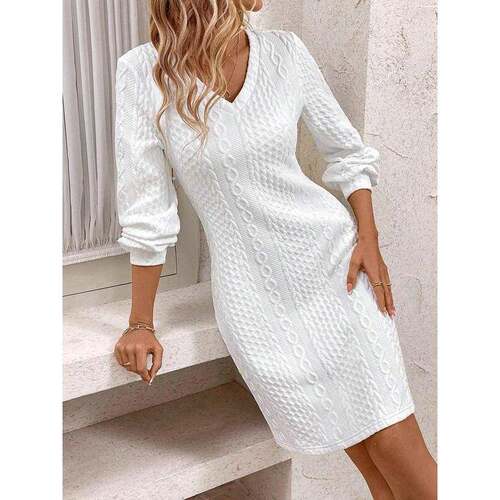 I 14271 Long Sleeve Jacquette Dress 提花连衣裙