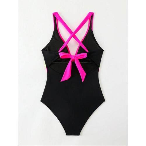I 31413 V Neck Backs Swimsuit 露背连体泳衣