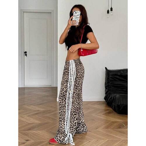 H 60419 Color Block Striped Pants 撞色条带休闲裤
