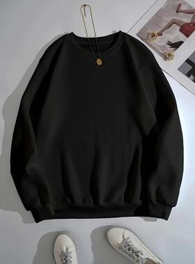 海外仓一件代发2025新款外贸 Sporty Sweatirts 四季纯色圆领