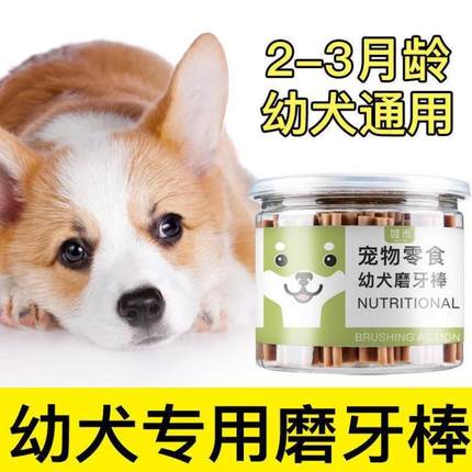 幼犬专用磨牙棒两三个月泰迪小奶狗零食耐咬狗咬胶洁齿一二四六月