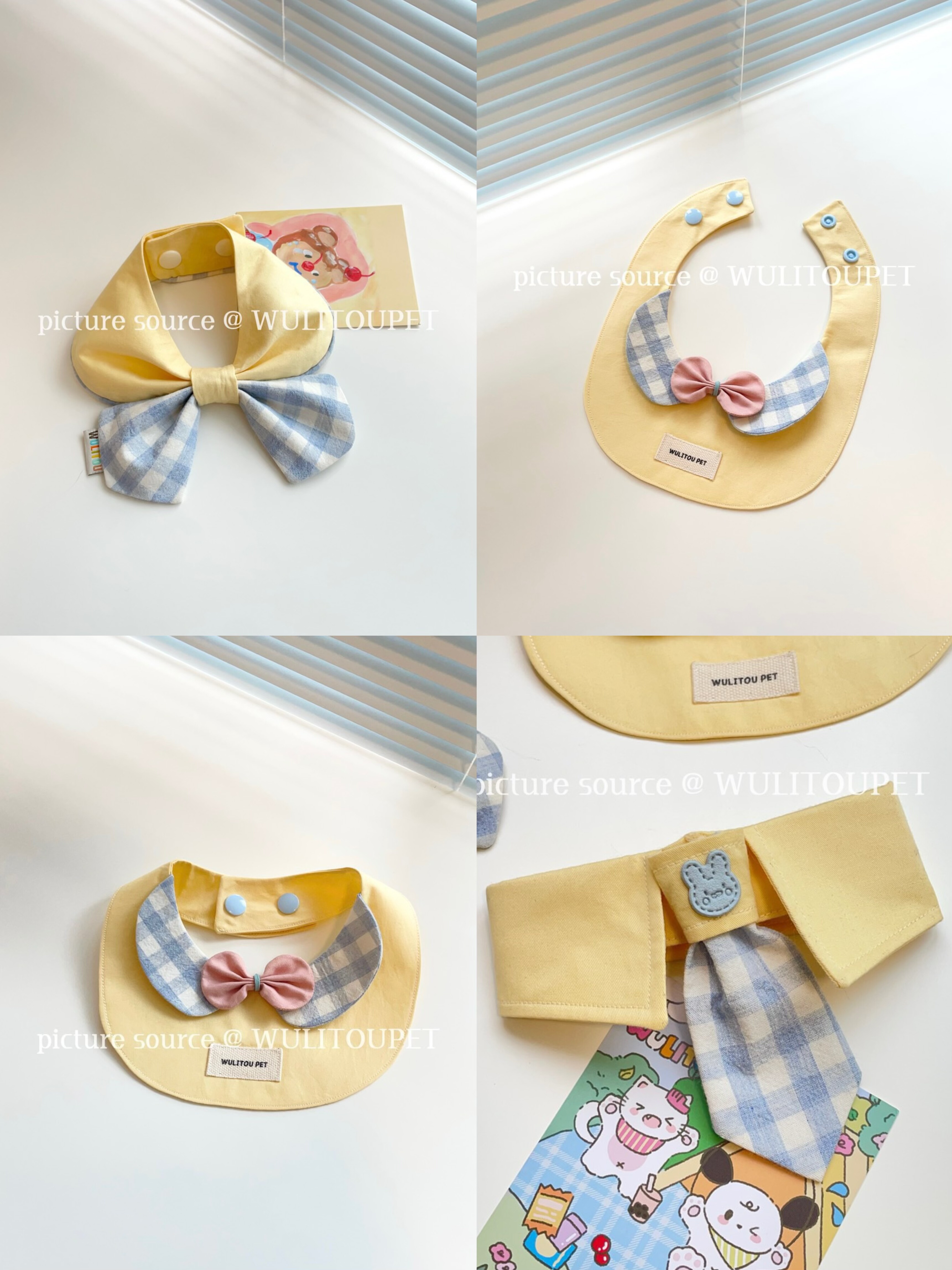 Wulitou原创宠物口水巾幼稚园系列猫咪狗狗围兜领结蝴蝶结