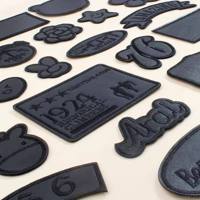 皮衣修补修复无痕贴皮衣专用补丁贴自粘免缝黑色高端刺绣羽绒服衣