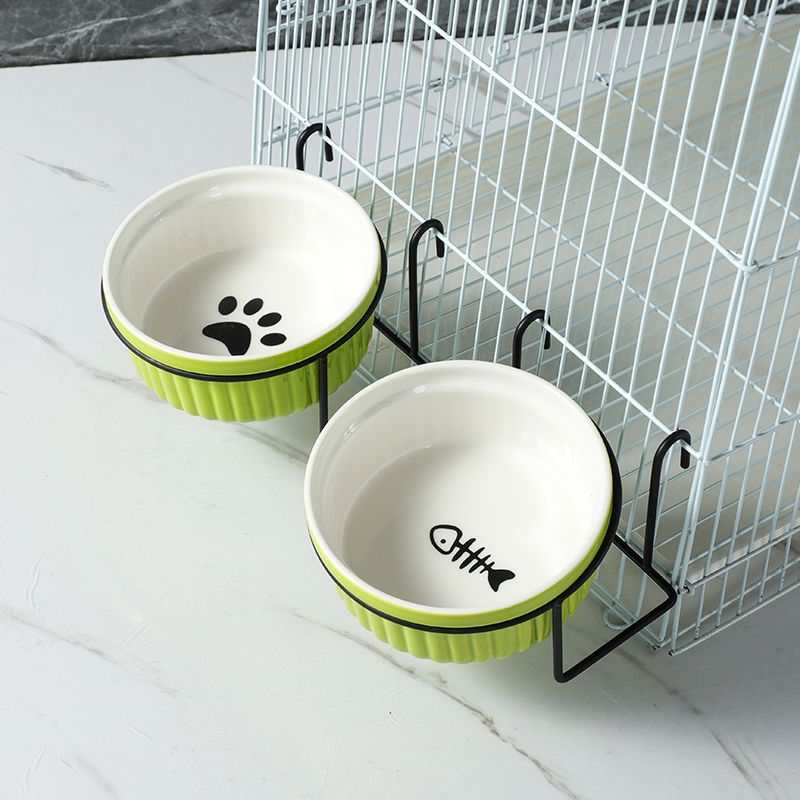 小狗专用碗悬挂猫碗挂笼子猫咪饭碗小兔子猫碗陶瓷猫粮饭碗悬挂式