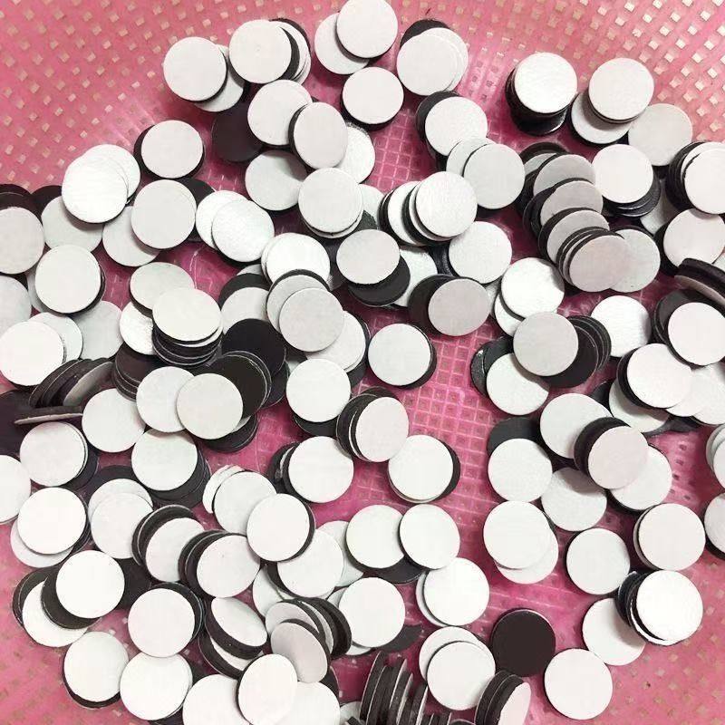 冰箱贴diy配件1.5CM黑色软磁圆形100钢化玻璃冰箱贴DIY手工教具自