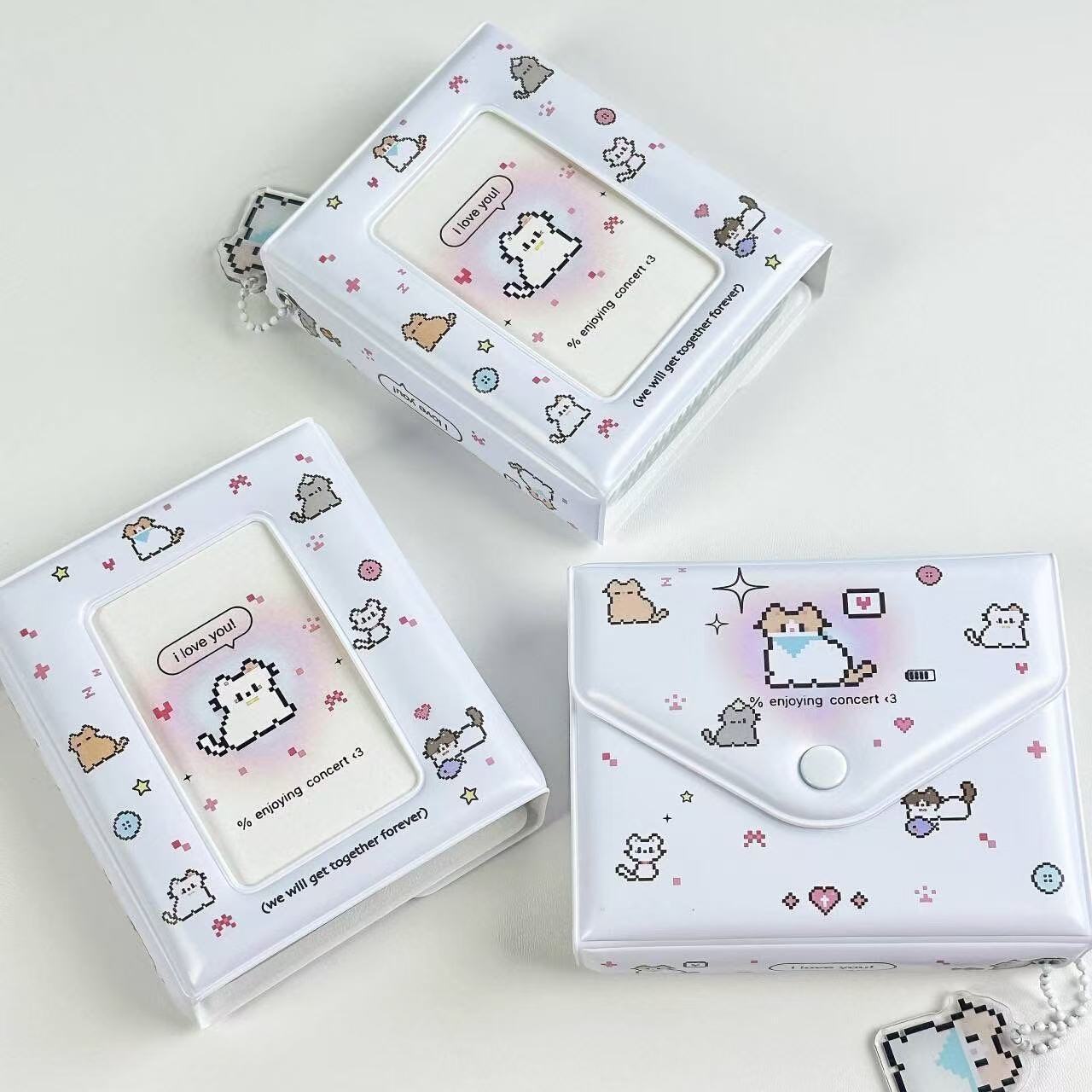 字卡收纳册日系像素小猫