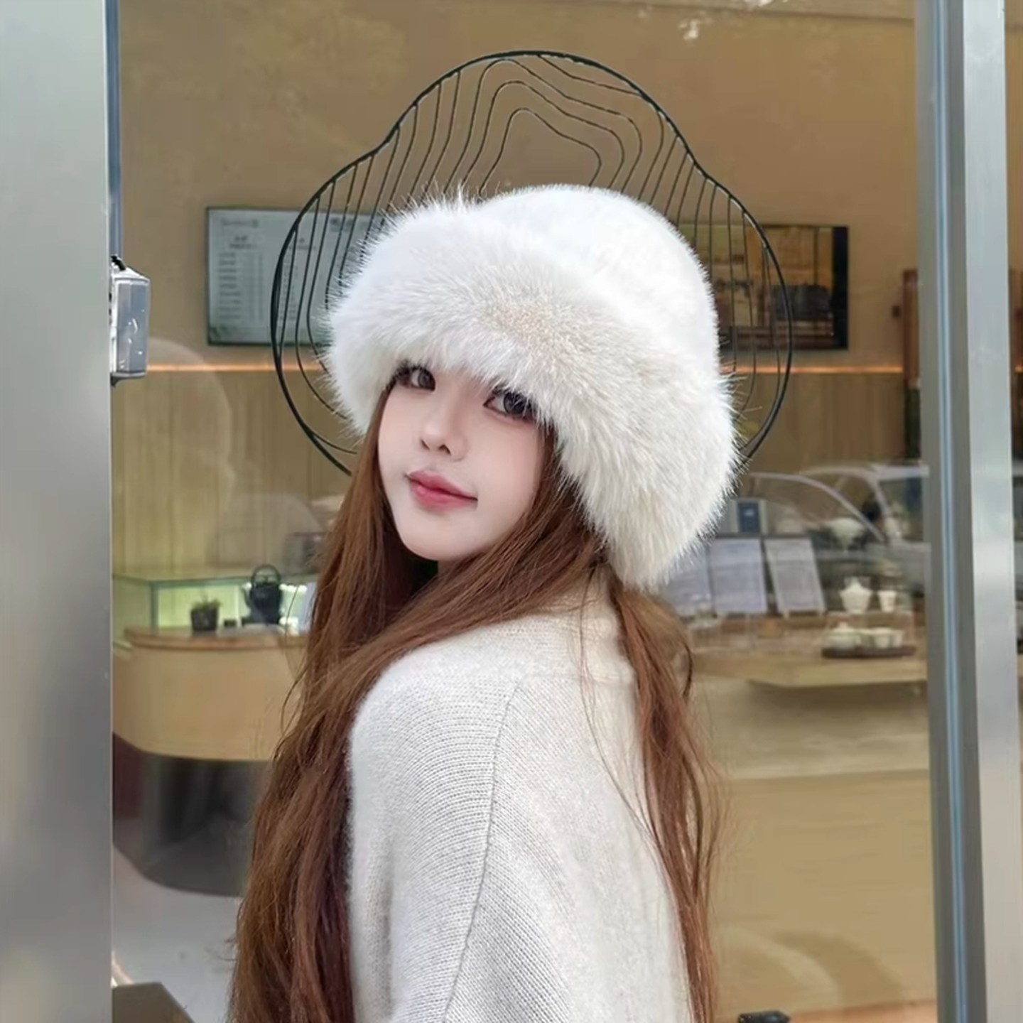 毛毛帽子女款2026新款秋冬款毛绒渔夫帽大头围百搭水桶帽白色盆帽,服饰配件/皮带/帽子/围巾,帽子,淘宝优惠券,粉丝福利购,淘宝优惠卷