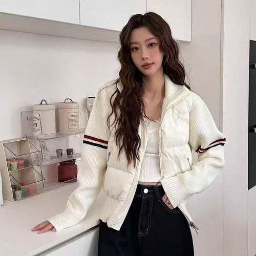 TB冬季短款羽绒服针织羽绒外套女