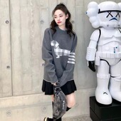 赠退货宝 TUMA TB小狗提花圆领毛衣长袖 四杠打底外穿针织衫 潮