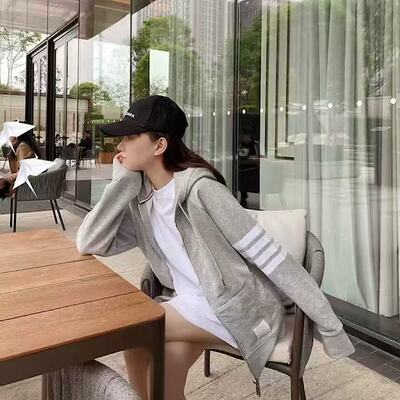 TB四杠连帽拉链卫衣连帽衫外套