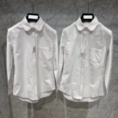 TB衬衫 红白蓝明线刺绣女款 圆领修身 TUMA 纯棉百搭轻熟女长袖 衬衣