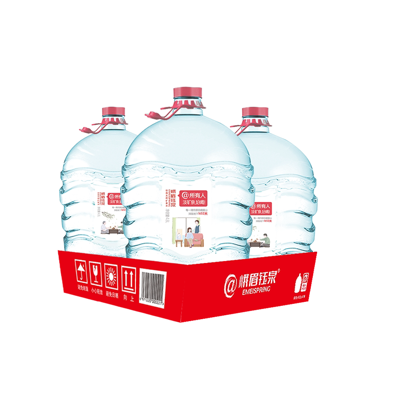 峨眉钰泉4.8L*4桶装深层天然矿泉水非纯净水企业家用大桶水泡茶水