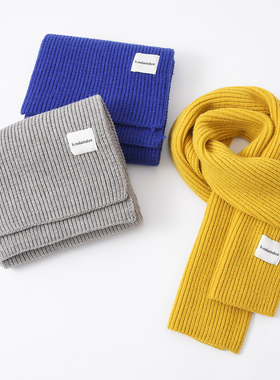 黄色围巾女冬季2025新款高级感韩版纯色保暖针织毛线川西旅游防寒