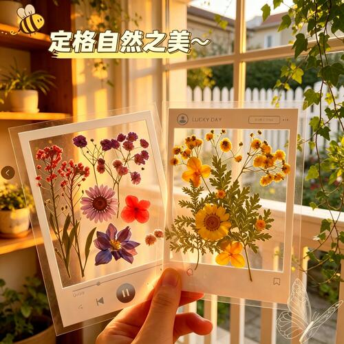 银杏叶塑封膜框DIY书签