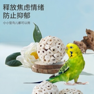 鹦鹉通草球啃咬玩耍咀嚼鸟玩具发泄解闷释放虎皮牡丹玄凤天然磨嘴
