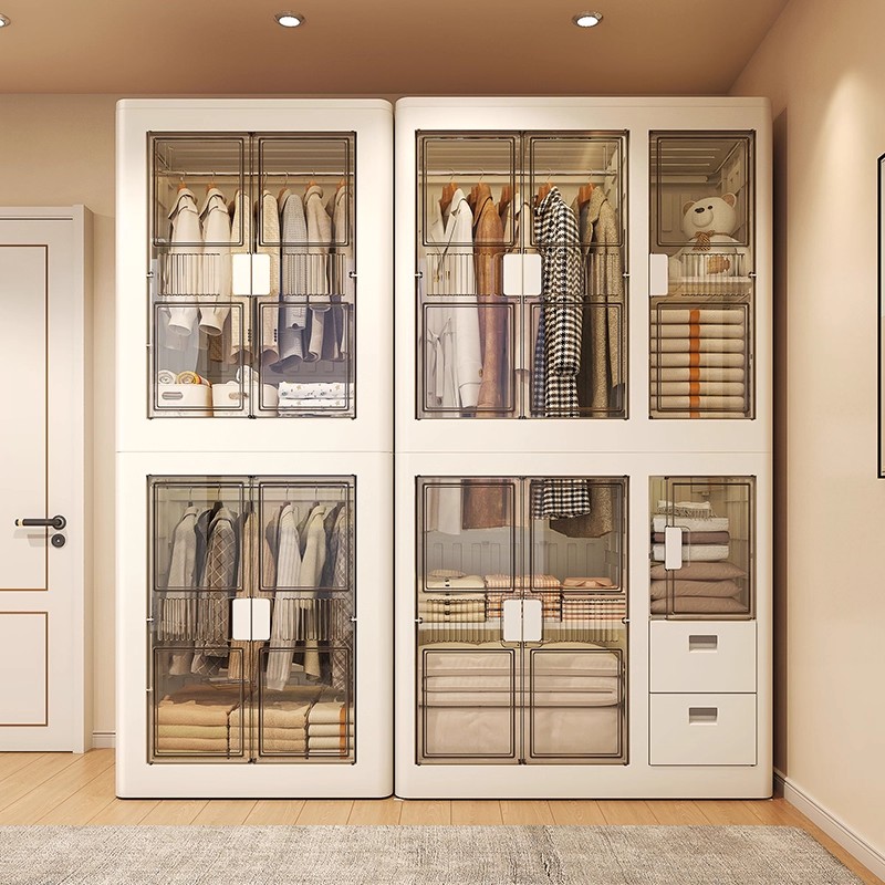 2025年新款三开式门板衣柜抽屉式