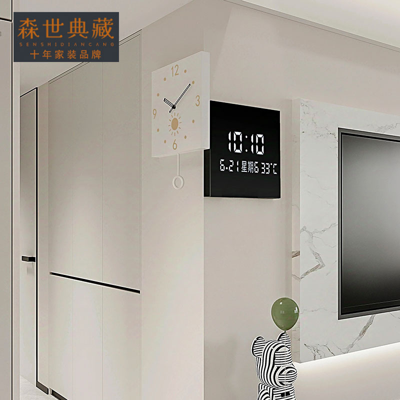 转角挂钟家用万年历电子钟