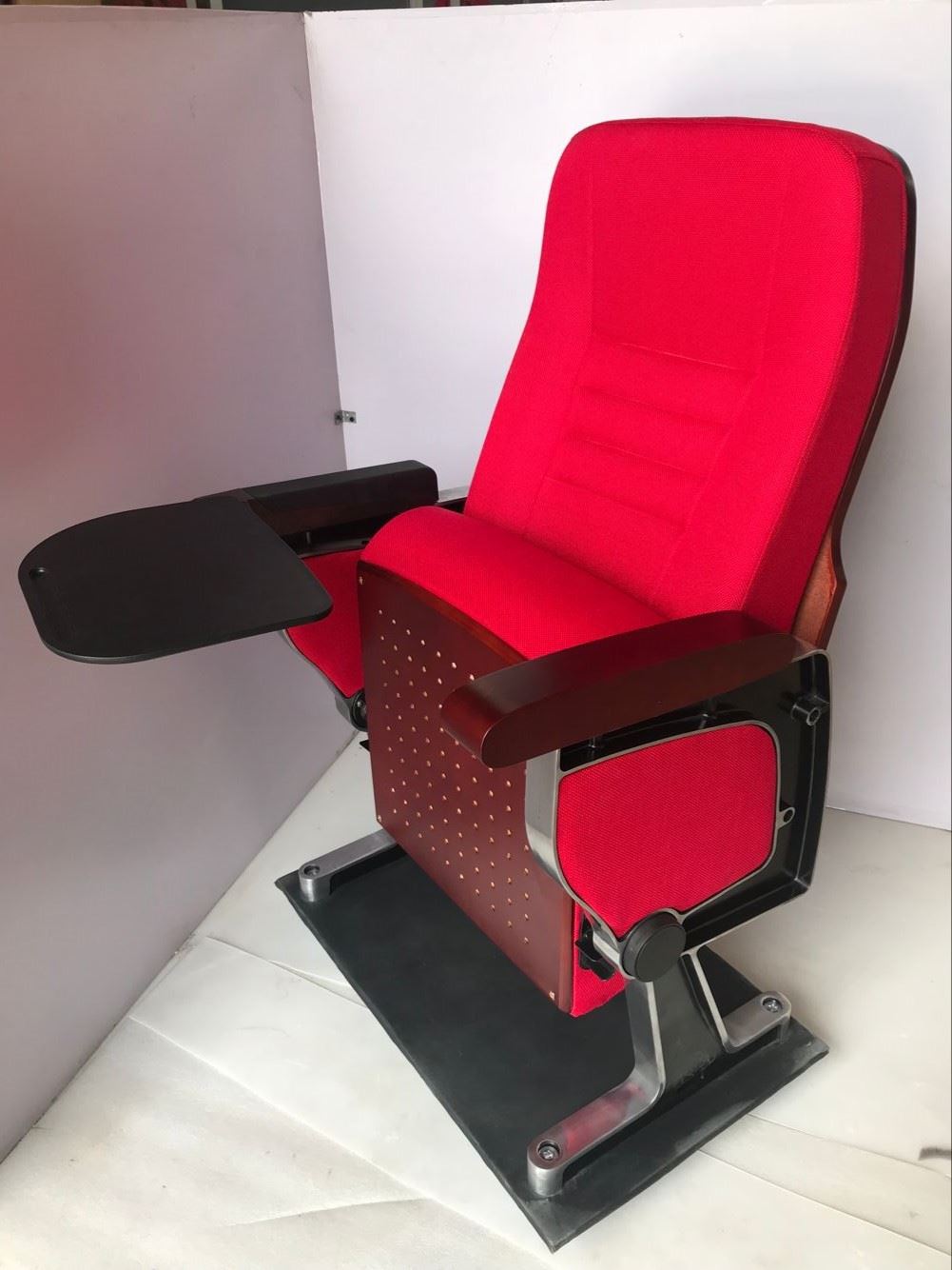 厂家高档礼堂椅会议室椅 简约多功能木板座椅铝合金椅