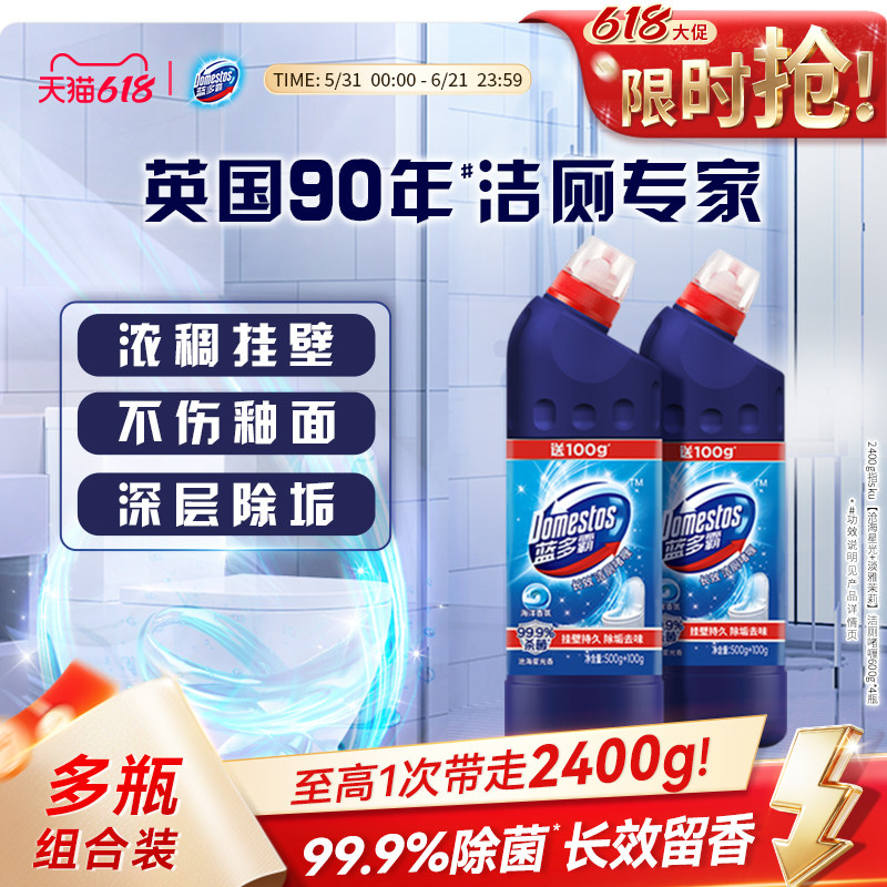 蓝多霸洁厕灵马桶清洁剂洁厕液啫喱厕所除臭神器除菌垢600g多组套