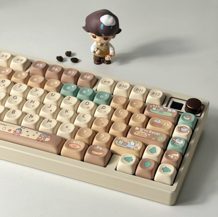 COCOA SOY MILK KEYCAPS XOA KEYCAPS PBT SUBLIMATION CUTE KEYCAPS CUSTOM KEYBOARD MECHANICAL KEYBOARD KIT