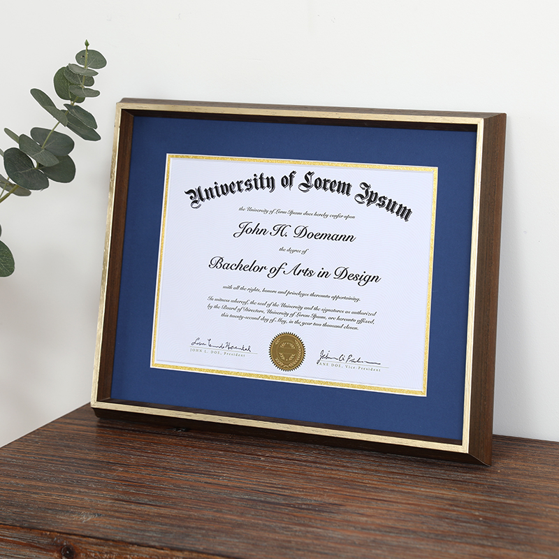 努高 证件照相框A3A4画框公司营业执照横竖可挂实木毕业证书相框