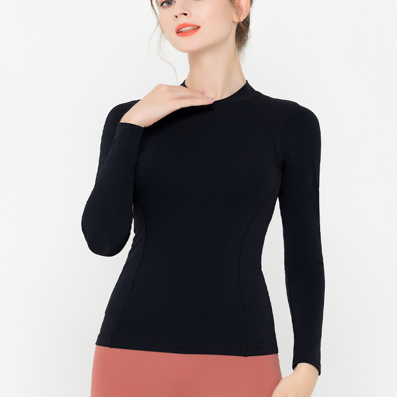 安珂曼长袖修身显瘦瑜伽t恤