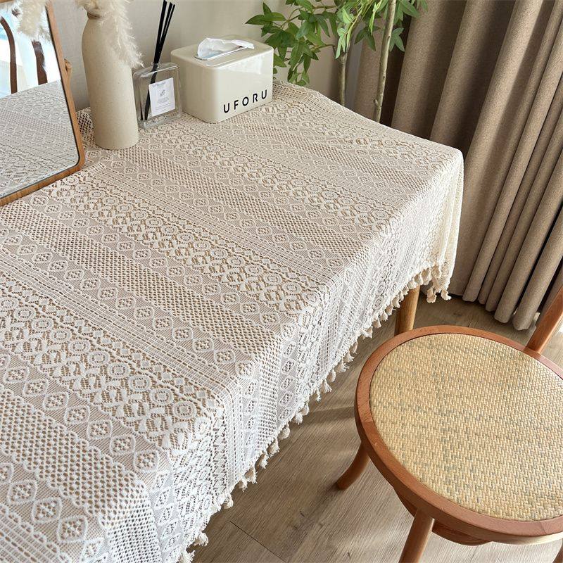 桌子遮盖布法式奶油复古蕾丝桌布ins风钩针镂空布艺茶几阳台餐边,居家布艺,桌布,淘宝优惠券,粉丝福利购,淘宝优惠卷
