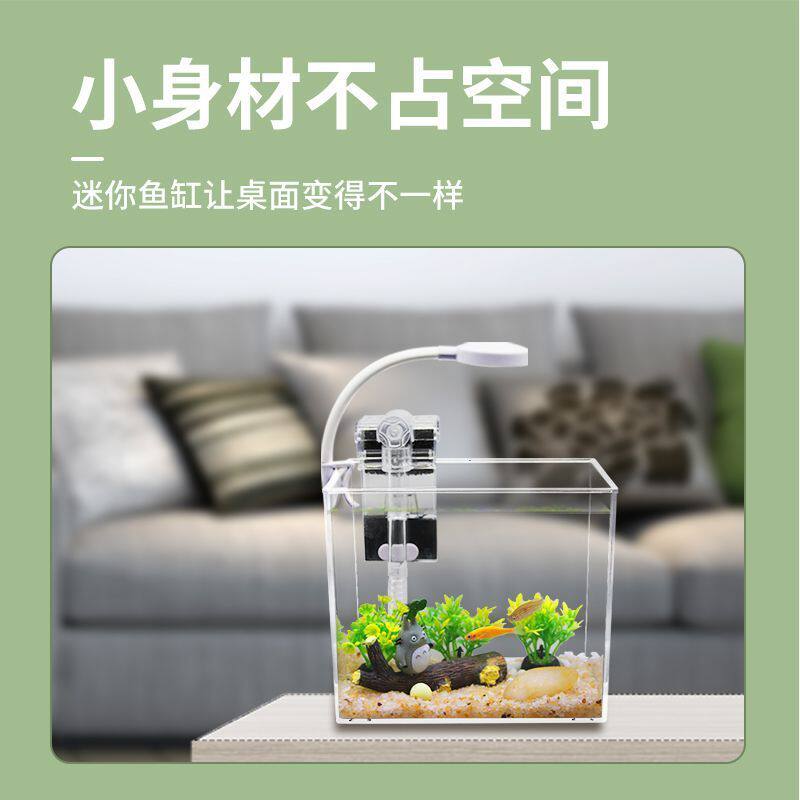桌面迷你小鱼缸自循环办