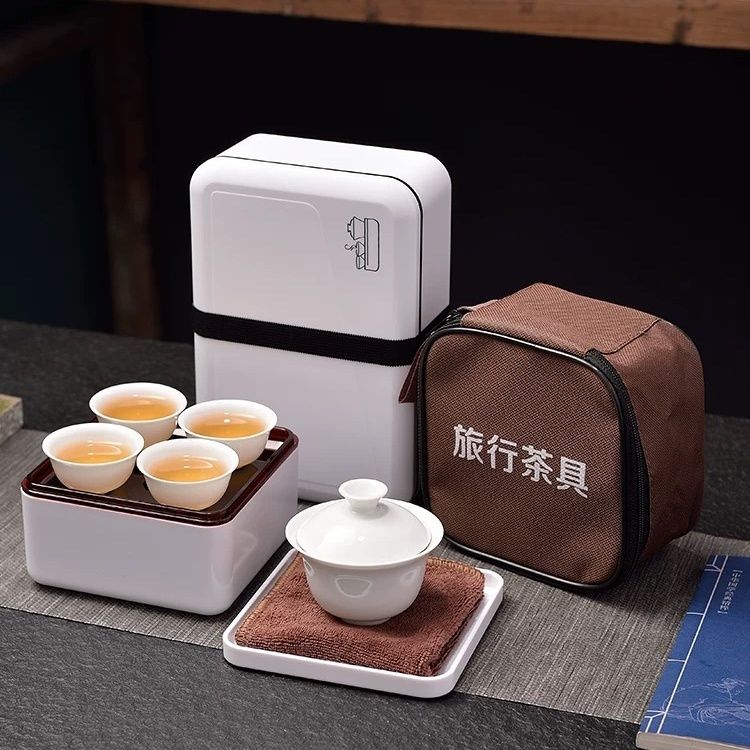 车载泡茶神器便捷旅行茶具迷你功夫家用茶杯套装陶瓷户外整套简约